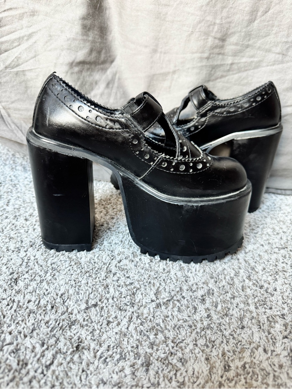 dELiA*s Black Platform Mary Jane Buckle Loafers - Picture 5 of 8